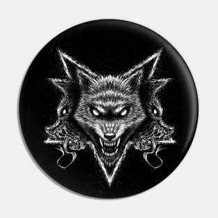 Cerberus pentagram Pin