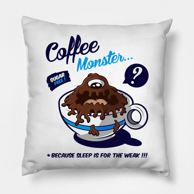 Coffee Monster Pillow by Squinked