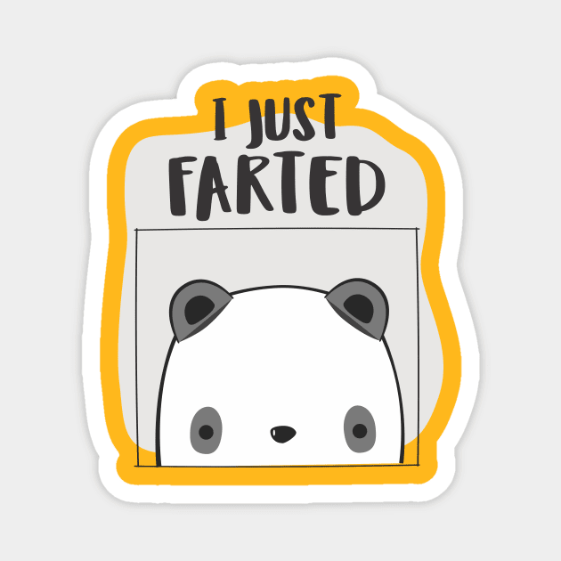 Farted - Cute Panda But Still - The Smell We All Smelt - Light Magnet by Crazy Collective