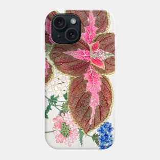 Vintage Coleus and Verbena Japanese Flower illustration Phone Case