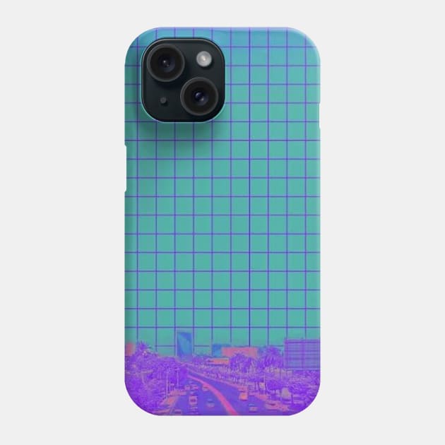 Vaporwave grid Phone Case by isarol