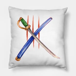 One Piece Shanks Sword Watercolour Design Pillow