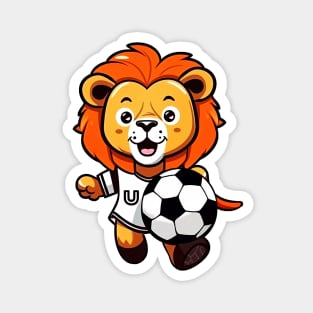 Cute Soccer Lion For Kids Football Boys Magnet