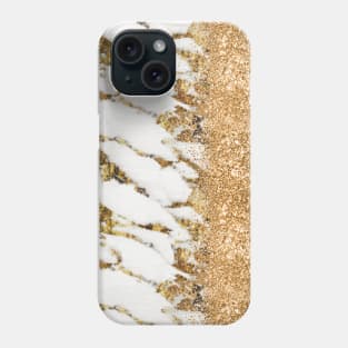 White marble gold glitter Phone Case