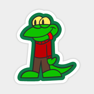 Cartoon Lizard Guy Magnet