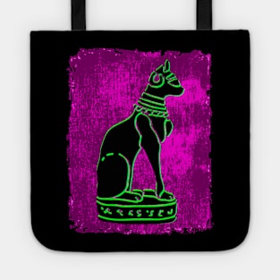 Bastet Cat Black/Green/Magenta Tote