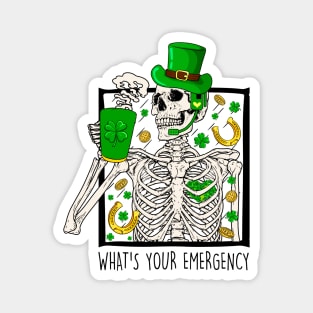 St Patrick's Day Dispatcher 911 First Responder Gift for Thin Gold Line Dispatch Operators Magnet