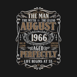 August 1966 Man Myth Legend Shirt 55th Birthday 55 Years Old T-Shirt