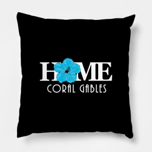 HOME Coral Gables Blue Hibiscus Pillow