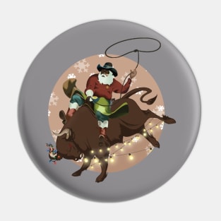 santa riding a bull in 2021 Pin