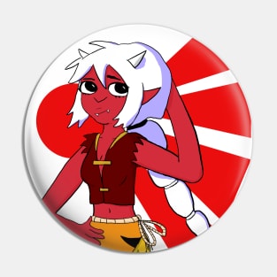 Yuri Marzipan the Oni - Traditional (white and red) Pin