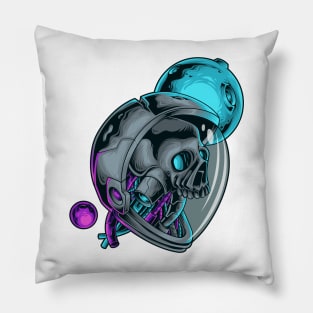 Astronaut Skull Cyberpunk Pillow