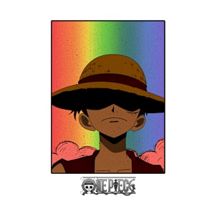 Retro Grunge Frame Anime Poster | Monkey D. Luffy T-Shirt