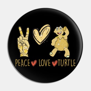 Peace Love Turtle Costume Gift Pin