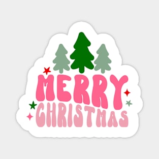 Retro Merry Christmas Magnet