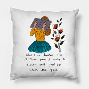 BOOKS SMELL GREAT RETRO ART Pillow