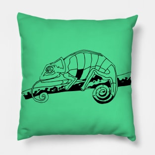 Chameleon on a stick Pillow