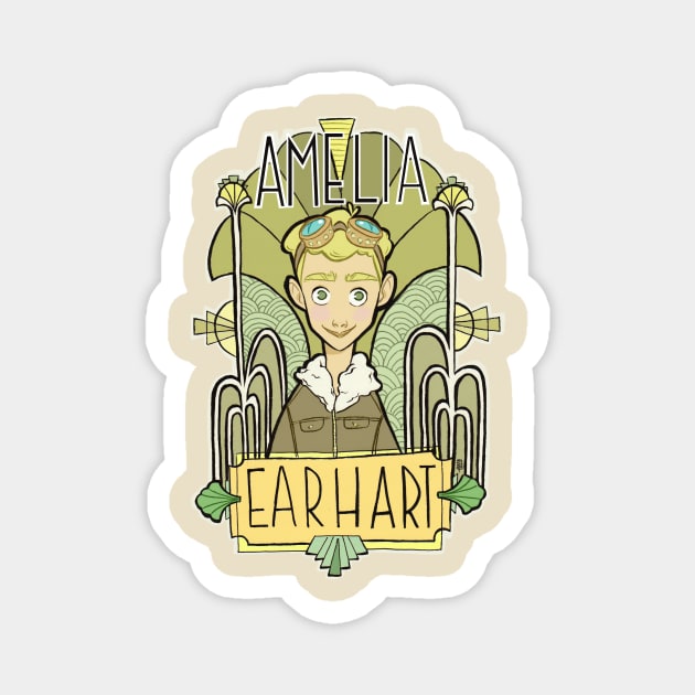 AMELIA EARHART Magnet by art_of_b