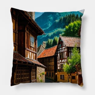 Gorgeous German Towne in the Middle Ages Pillow