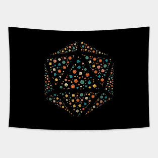 Retro D20 Dice Shaped Polyhedral Dice Set Tapestry