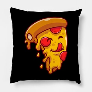 Cute Slice Of Pizza Cartoon Pillow
