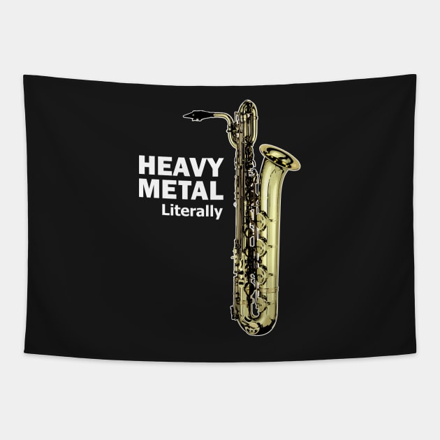 Literally Heavy Metal - Baritone Saxophone Tapestry by Dawn Anthes