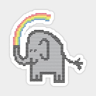 Knitted Cute Animals Elephant and Rainbow Magnet