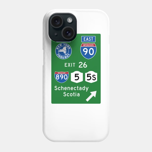 New York Thruway Eastbound Exit 26: Schenectady Scotia I-890 NY Rte 7, 5S Phone Case by MotiviTees