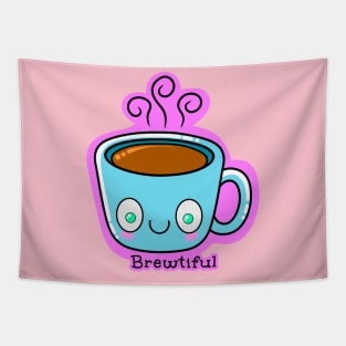 Brewtiful - Smiling Coffee Cup Tapestry