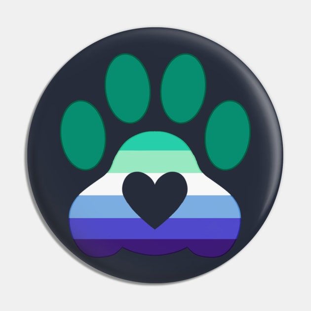 Pride Paw: Gay Man Pride Pin by SkyBlueArts