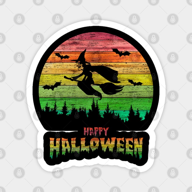 Vintage Halloween Witch Magnet by anbartshirts