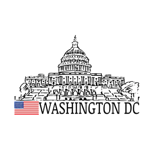 Capitol Washington DC USA flag T-Shirt