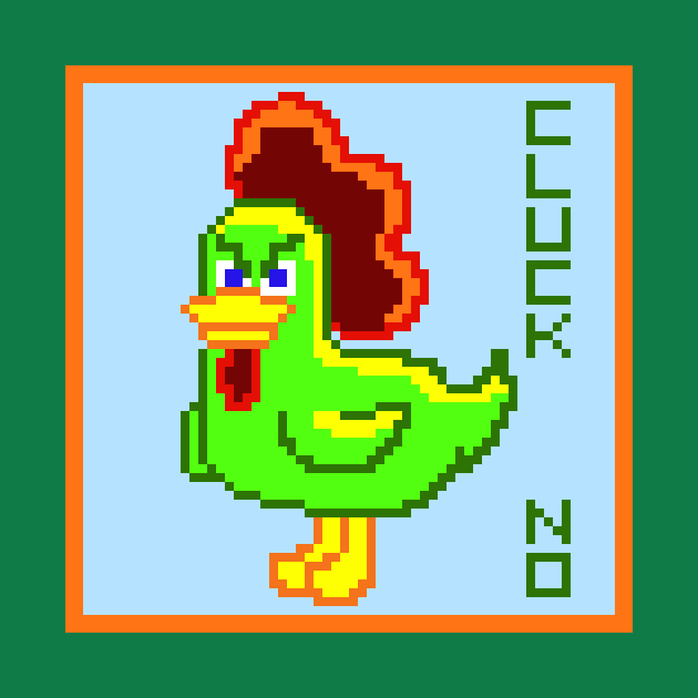 Pixel Chicken Cluck No by RD Doodles