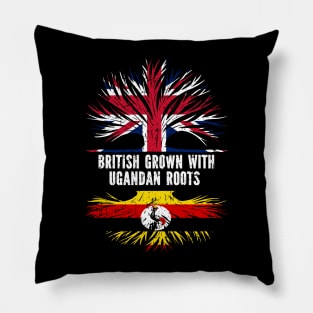 British Grown with Ugandan Roots UK Flag England Britain Union Jack Pillow