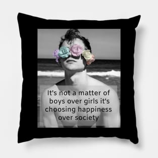 happiness over society Pillow