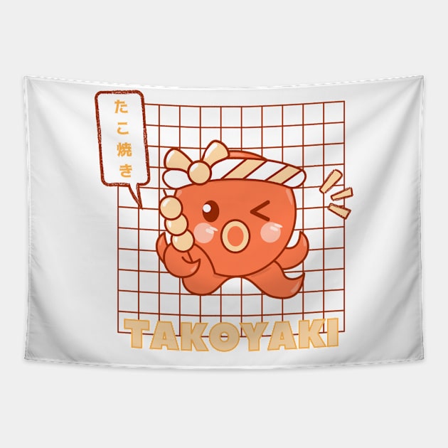 Cute Takoyaki Tapestry by Kuro