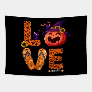 Nanalife Halloween Love Pumpkin Cat Bat - Nana Life Tapestry