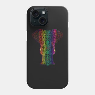 Rainbow Black Elephant on Black Phone Case