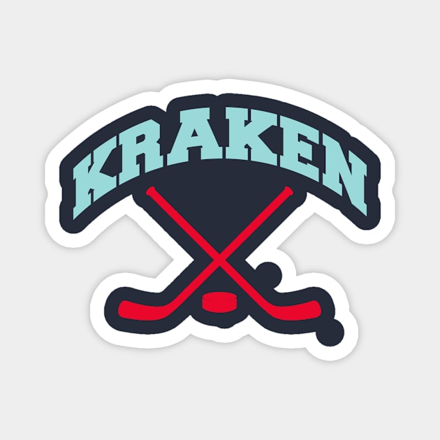 Kraken Hockey Small Logo Magnet by CovpaTees