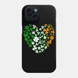 Ireland Lover and Fan Irish Flag Heart Shamrocks Phone Case