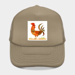 Patchwork Rooster Hat