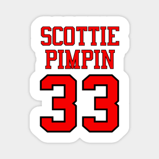 Scottie Pimpin 33 Jersey Shirsey (Red & Black Lettering) T-Shirt Magnet