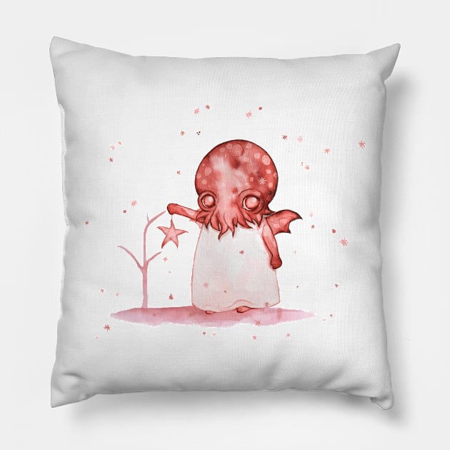 Baby Cthulhu Pillow by Hana Nekrep Art