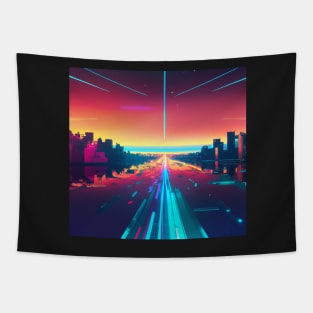 Synthwave highway 3 Tapestry