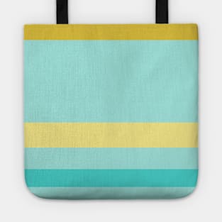 An admirable assortment of Macaroni And Cheese, Aqua Marine, Pale Turquoise and Dark Cream stripes. Tote