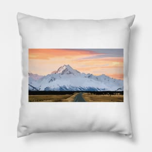 Mt Cook Sunset Digital Painting Pillow