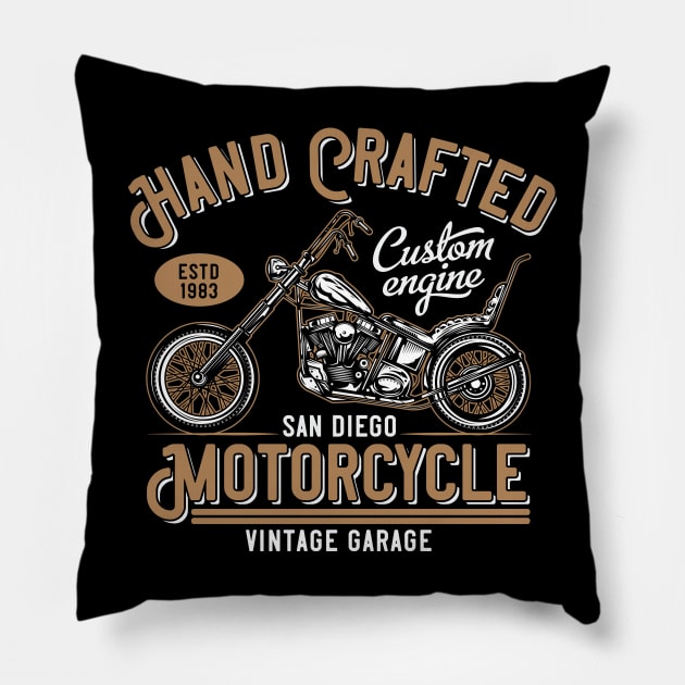 Vintage Motorcycles Pillow by animericans