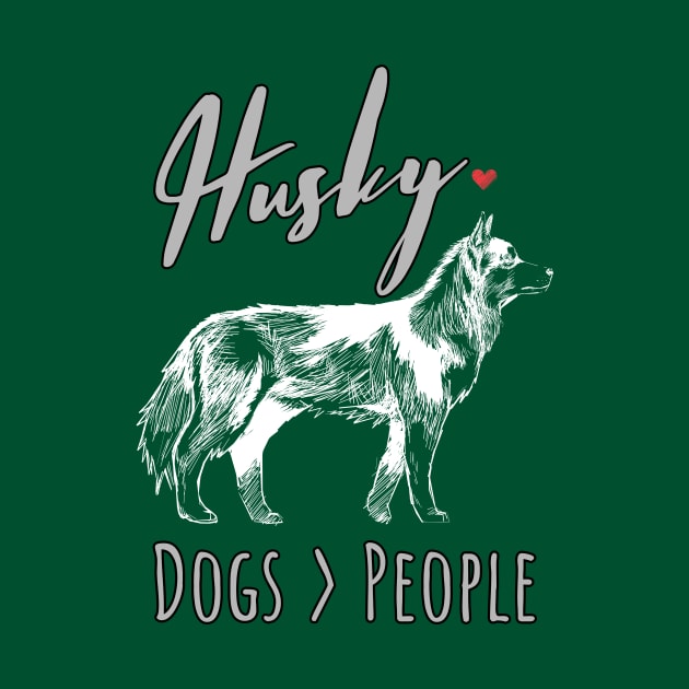 Husky Dogs over People by JKA