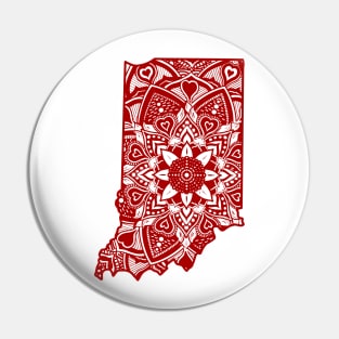 Red Indiana State Gift Mandala Yoga IN Art Pin