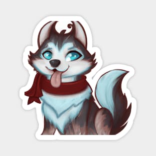 Cute Siberian Husky Drawing Magnet